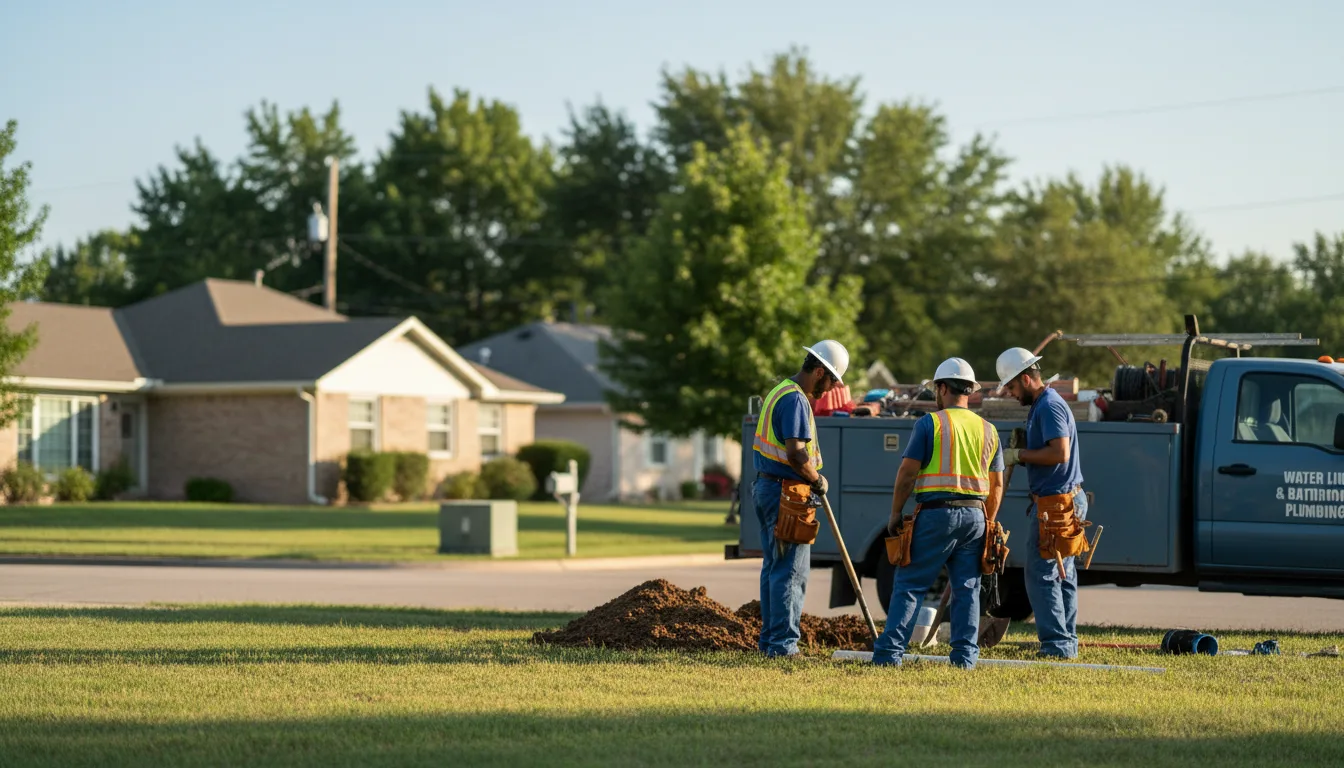 Residential water line and bathroom plumbing service in Exeter, MO